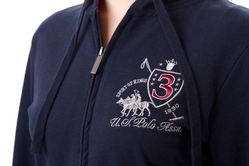 U.S. Polo Assn. Ladies Long Sleeve Zip up Hoody - Navy