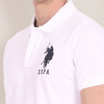 U.S. Polo Assn. Men Signature Large DHM Golf Shirt - White