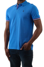 U.S. Polo Assn. Men's Polo Shirt with collar and cuff detail - Blue