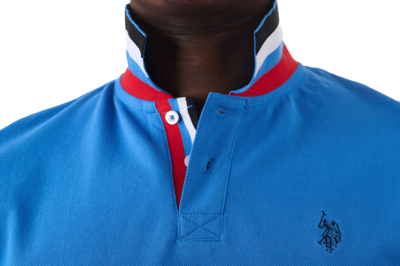 U.S. Polo Assn. Men's Polo Shirt with collar and cuff detail - Blue