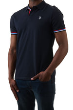 U.S. Polo Assn. Men's Polo Shirt with collar and cuff detail - Navy