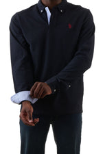 U.S. Polo Assn. Men's Long Sleeve Formal Polo Shirt - Navy