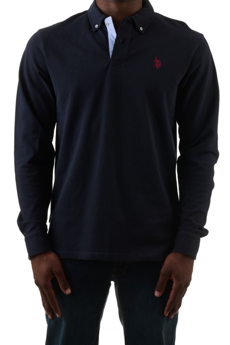 U.S. Polo Assn. Men's Long Sleeve Formal Polo Shirt - Navy