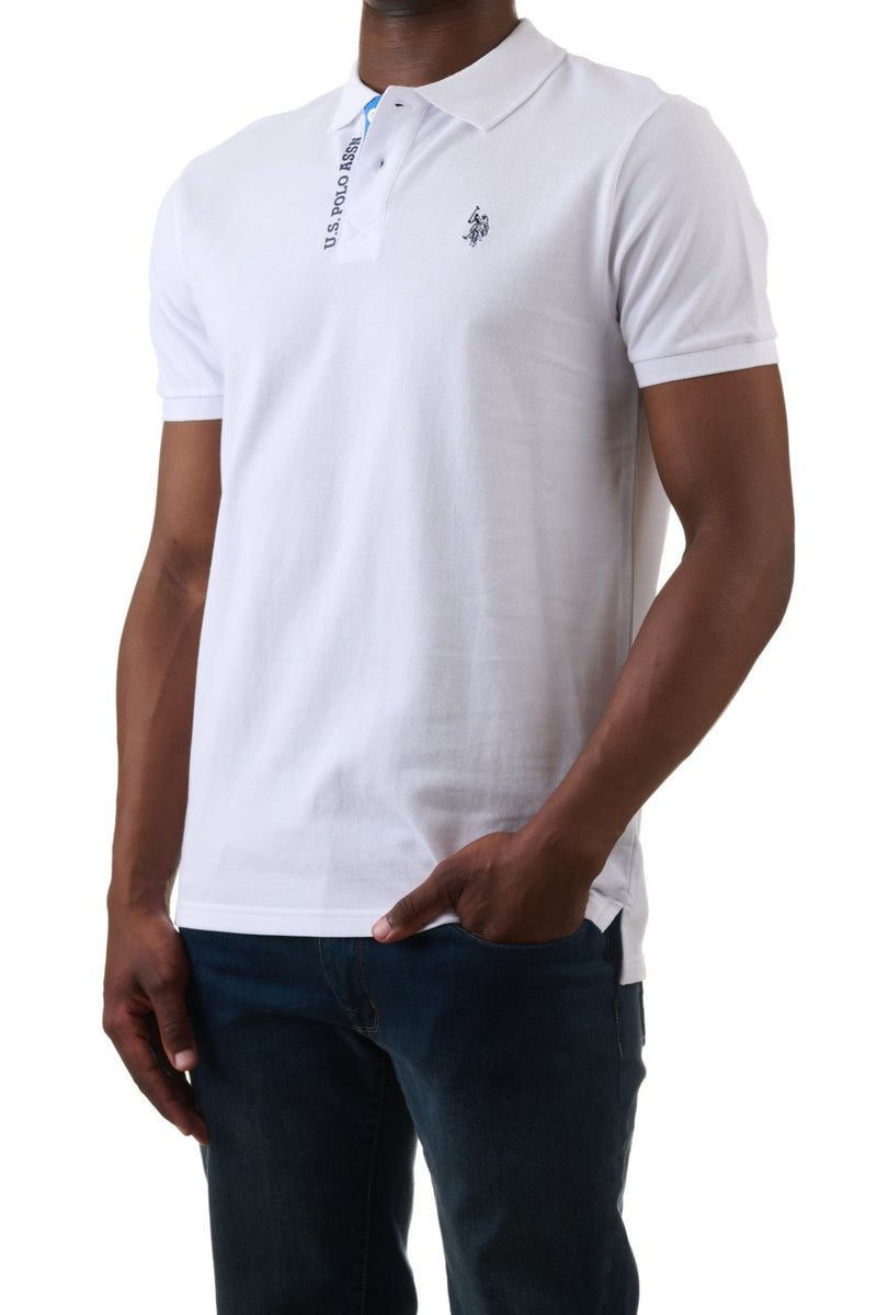 U.S. Polo Assn. Men's Polo Shirt with print detail - White