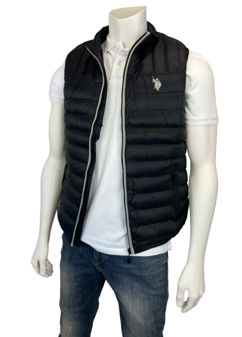 U.S. Polo Assn. Mens Sleeveless Puffer Jacket Black U.S. Polo