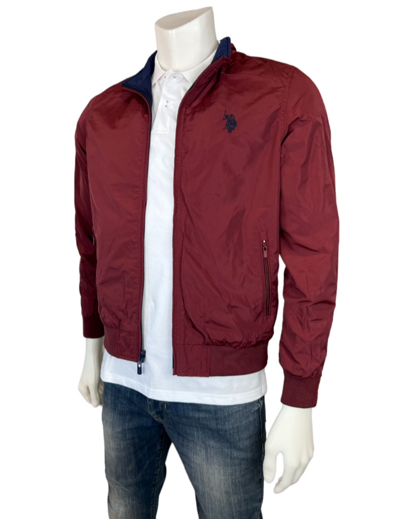 Maroon polo shop jacket