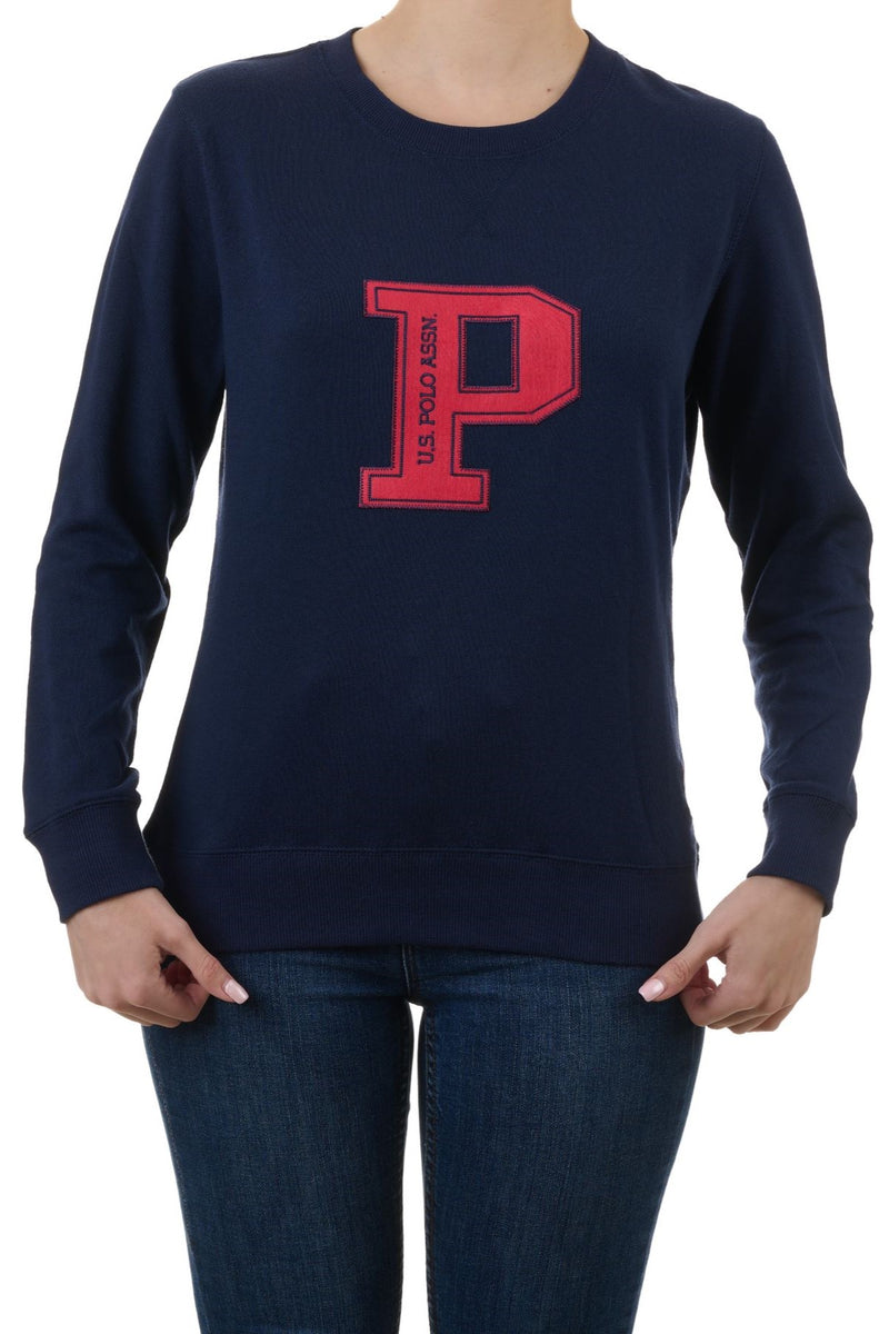 U.S. Polo Assn. Ladies Long Sleeve 'P' Logo Sweatshirt - Blue