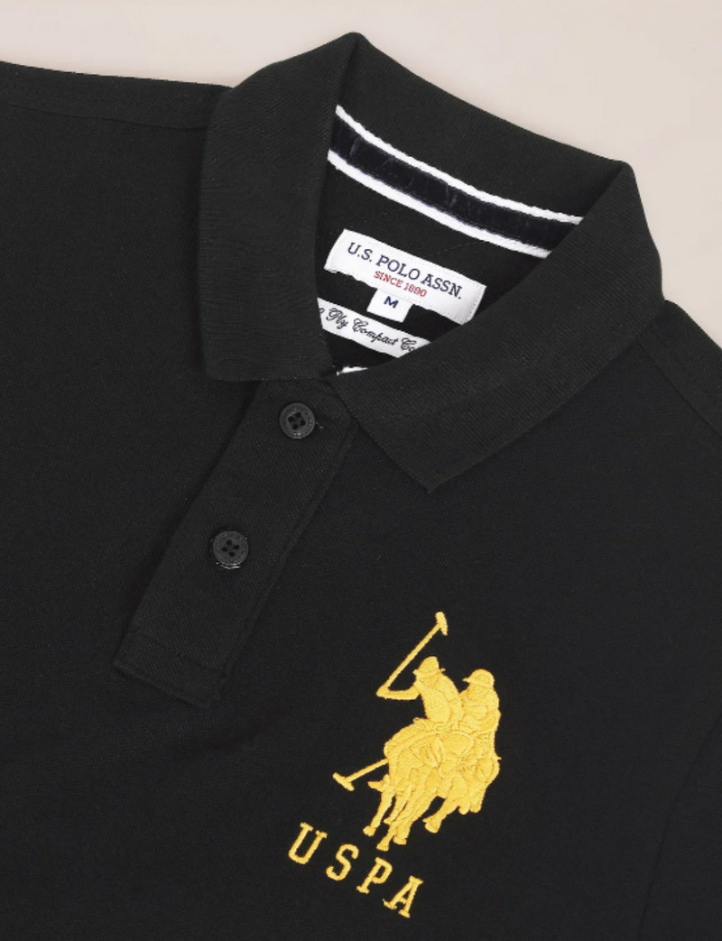 U.S. Polo Assn. Men Signature Large DHM Golf Shirt - Black