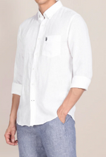 U.S. Polo Assn. Mens Long Sleeve Woven Shirt - Linen