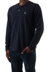 U.S. Polo Assn. Men's Pique Long sleeve Grampa Shirt - Navy