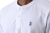 U.S. Polo Assn. Men's Pique Long sleeve Grampa Shirt - White