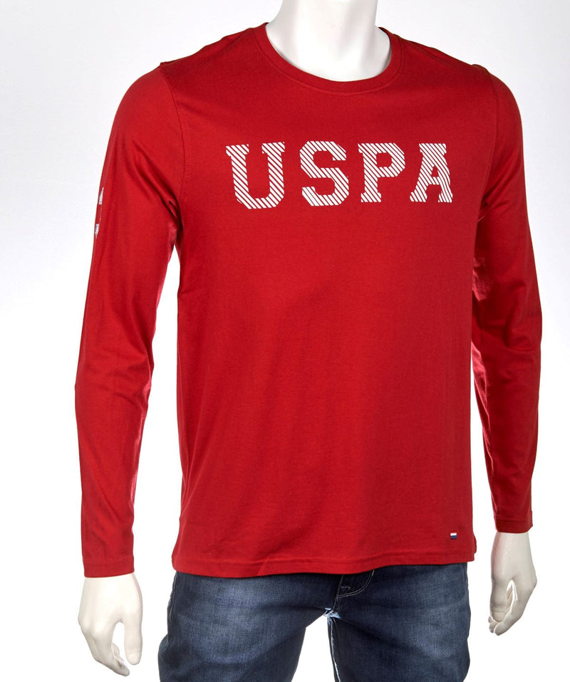 U.S. Polo Assn. Mens USPA Long Sleeve T-Shirt - Red
