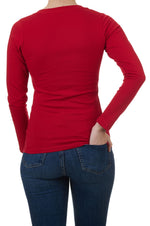 U.S. Polo Assn. Ladies Plain Long Sleeve T-Shirt - Red