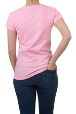 U.S. Polo Assn. Ladies Plain Short Sleeve T-Shirt - Pink