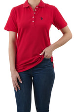 U.S. Polo Assn. Ladies Signature plain polo shirt - Red