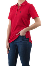 U.S. Polo Assn. Ladies Signature plain polo shirt - Red