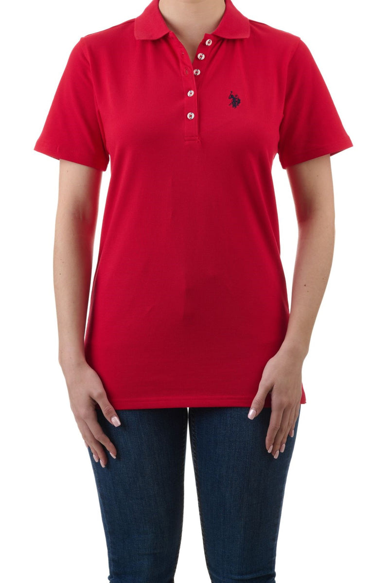 U.S. Polo Assn. Ladies Signature plain polo shirt - Red