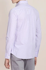 U.S Polo Assn. Men's Long Sleeve Woven Shirt - Purple checked