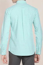 U.S Polo Assn. Men's Long Sleeve Woven Shirt - Green checked