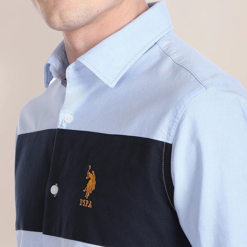U.S Polo Assn. Men's Long Sleeve Woven Shirt - Block print