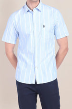 U.S. Polo Assn. Mens Short Sleeve Woven Shirt - Striped