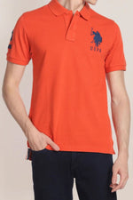 U.S. Polo Assn. Men Signature Large DHM Golf Shirt - Orange