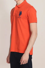 U.S. Polo Assn. Men Signature Large DHM Golf Shirt - Orange