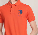 U.S. Polo Assn. Men Signature Large DHM Golf Shirt - Orange