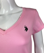 U.S. Polo Assn. Ladies Plain Short Sleeve T-Shirt - Pink