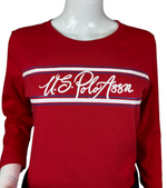 U.S. Polo Assn. Ladies 3/4 Sleeve T-Shirt - Red