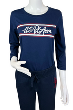 U.S. Polo Assn. Ladies 3/4 Sleeve T-Shirt - Navy