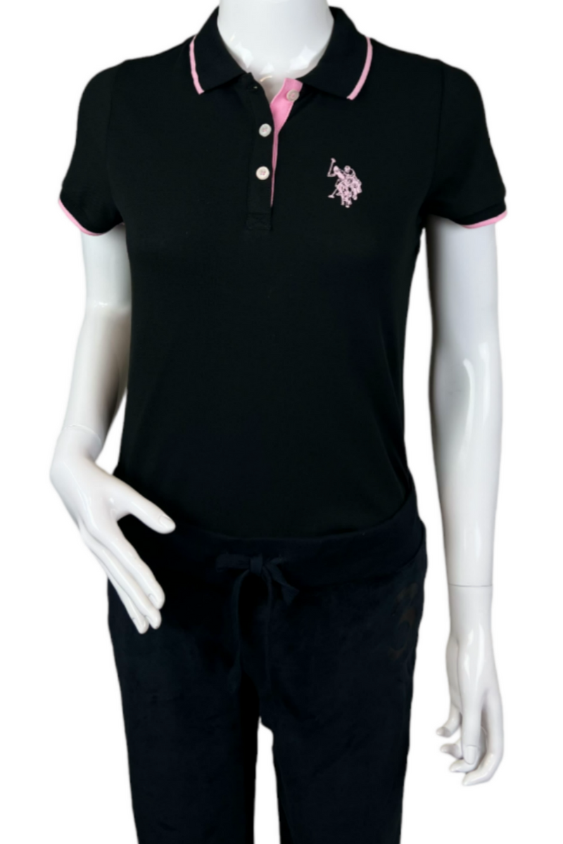 U.S. Polo Assn. Ladies plain polo shirt - Black