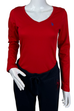 U.S. Polo Assn. Ladies Plain Long Sleeve T-Shirt - Red