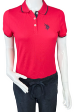 U.S. Polo Assn. Ladies plain polo shirt - Red