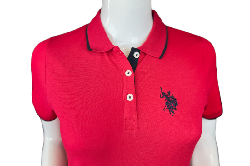 U.S. Polo Assn. Ladies plain polo shirt - Red