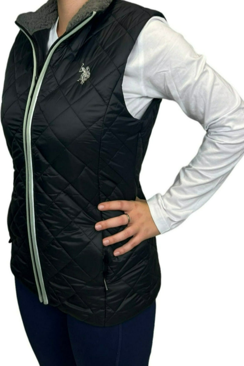 U.S. Polo Assn. Ladies Sleeveless Puffer Jacket - Black