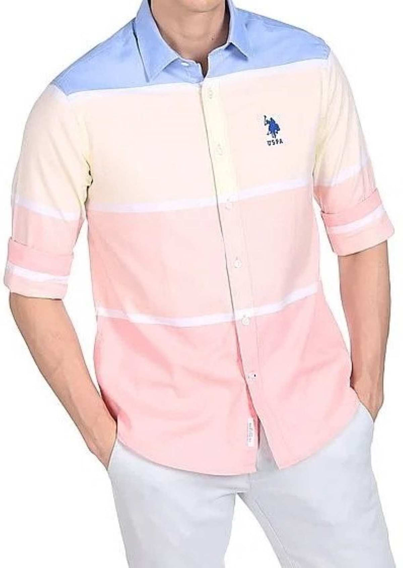 U.S. Polo Assn. Mens Long Sleeve Woven Shirt - Multi Coloured