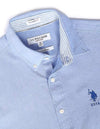 U.S. Polo Assn. Mens Long Sleeve Woven Oxford Shirt - Dark Blue