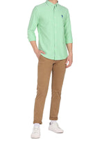 U.S Polo Assn. Men's Long Sleeve Woven Oxford Shirt - Green