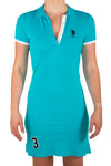 U.S. Polo Assn. Ladies DHM Logo Polo Dress - Scuba Blue