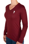 U.S. Polo Assn. Ladies DHM Logo Long Sleeve T Shirt - Cabernet