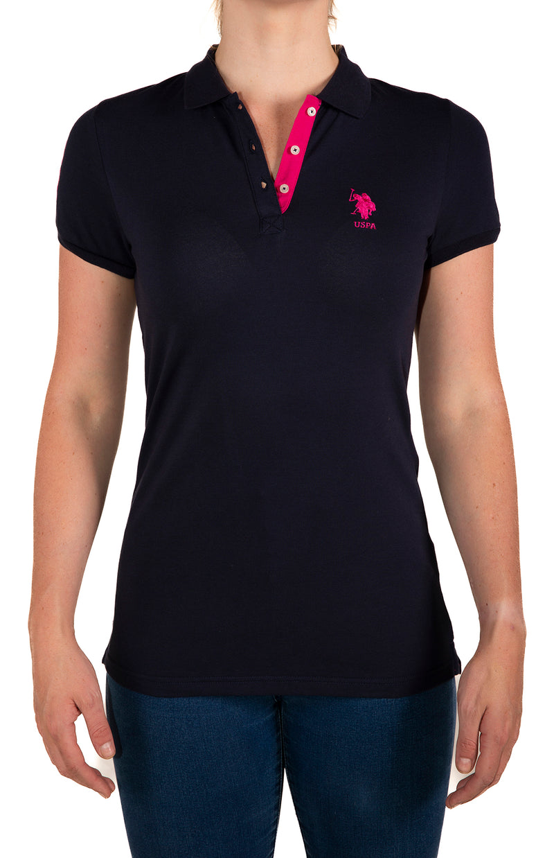 U.S. Polo Assn. Ladies plain polo shirt - Navy