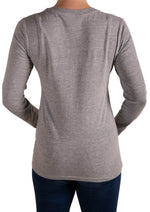 U.S. Polo Assn. Ladies DHM Live Fashionably Logo Long Sleeve T Shirt - Grey