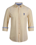 U.S. Polo Assn. Mens Long Sleeve Woven Oxford Shirt - Corn