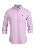 U.S. Polo Assn. Mens Long Sleeve Woven Oxford Shirt - Pink